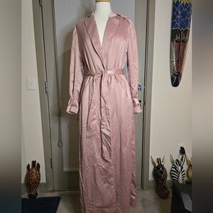 House of CB Blush Long Sleeve Satin Dress